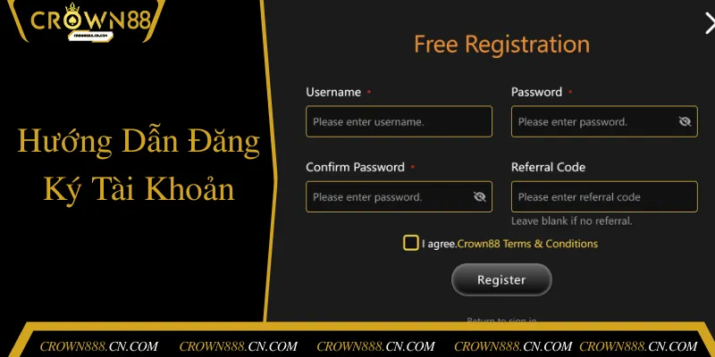 Cách đăng ký tài khoản crown88